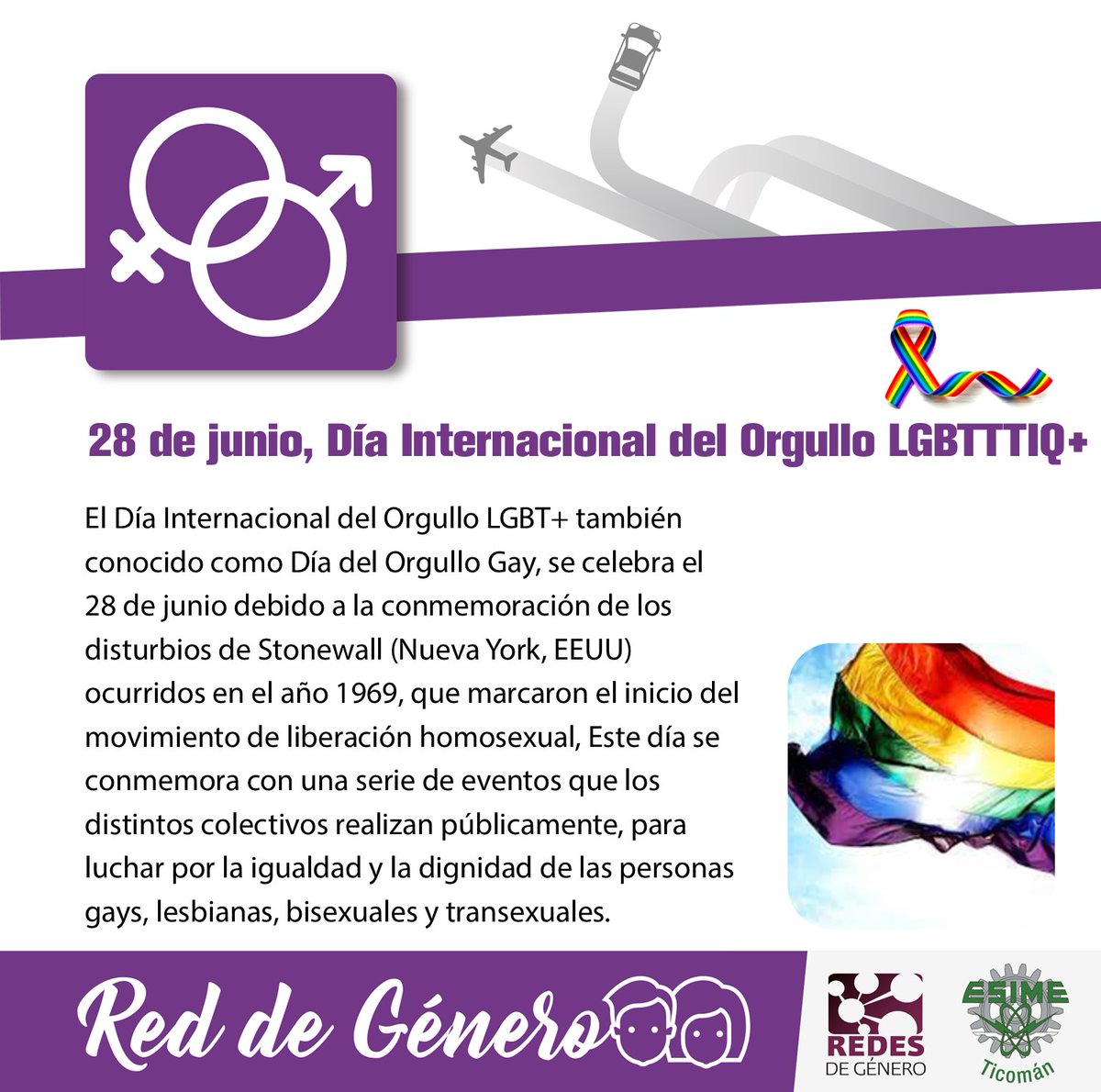 IPN_ESIMETIC's tweet photo. #28dejunio #díainternacionaldelorgullolgbtttiq+ #reddegenero #ipn #esimeticoman https://t.co/ULyr6FU8G8