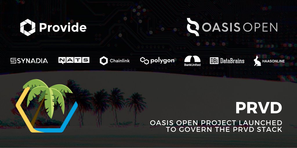 providenetwork's tweet photo. 🌴 @OASISopen launches @prvdoasis to advance the production-grade reference implementation of the @baselineproto

@providenetwork uses the PRVD stack to reach consensus on #zkproof rollups to @0xpolygon and settles on @ethereum

https://t.co/h5nOZZTkAF https://t.co/6RNUKuOThp
