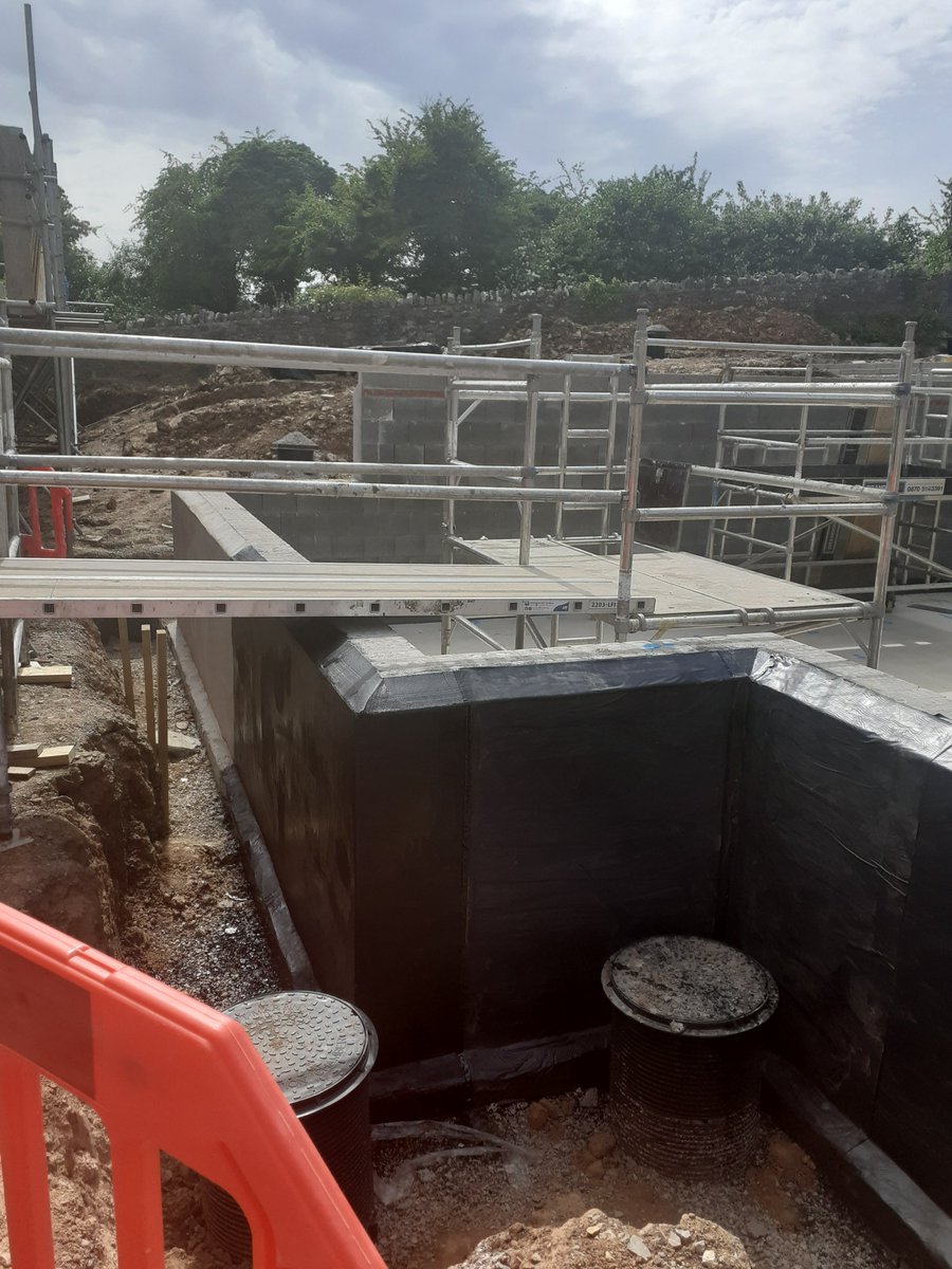 Combined basement waterproofing system underway near Bristol to provide a grade 3 (habitable) environment.

System designed &amp; installed in-house by Protectahome CSSW surveyors &amp; NVQ qualified waterproofing operatives. Covered by our design PI &amp; long term installation guarantee.