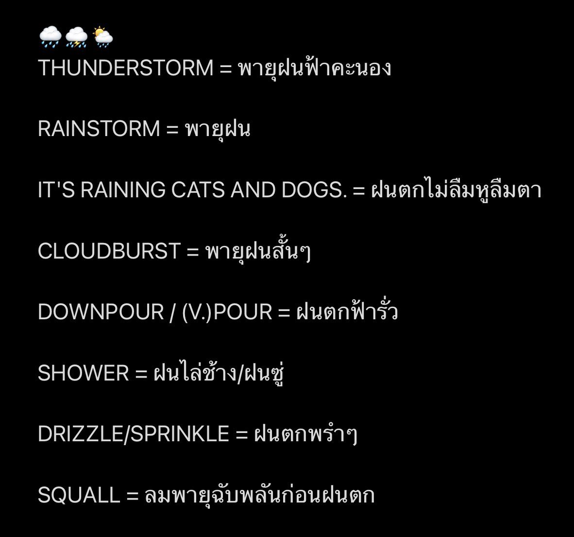 ศัพท์ #ฝน ⛈️☔️
