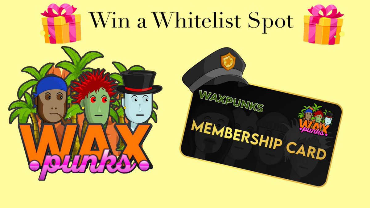 nfthiveio's tweet photo. 🎉Hey #WAXfam our friends over @wax_punks have a sweet #WAXgiveaway of 50 whitelist spots to  to purchase Membership Cards at a discounted price of 20 WAX. Each whitelist spot winner will be able to purchase one Membership Card.
#WAX #WAXP #NFTGiveaway

https://t.co/HxP72Jbldq https://t.co/tG19aUuOE7