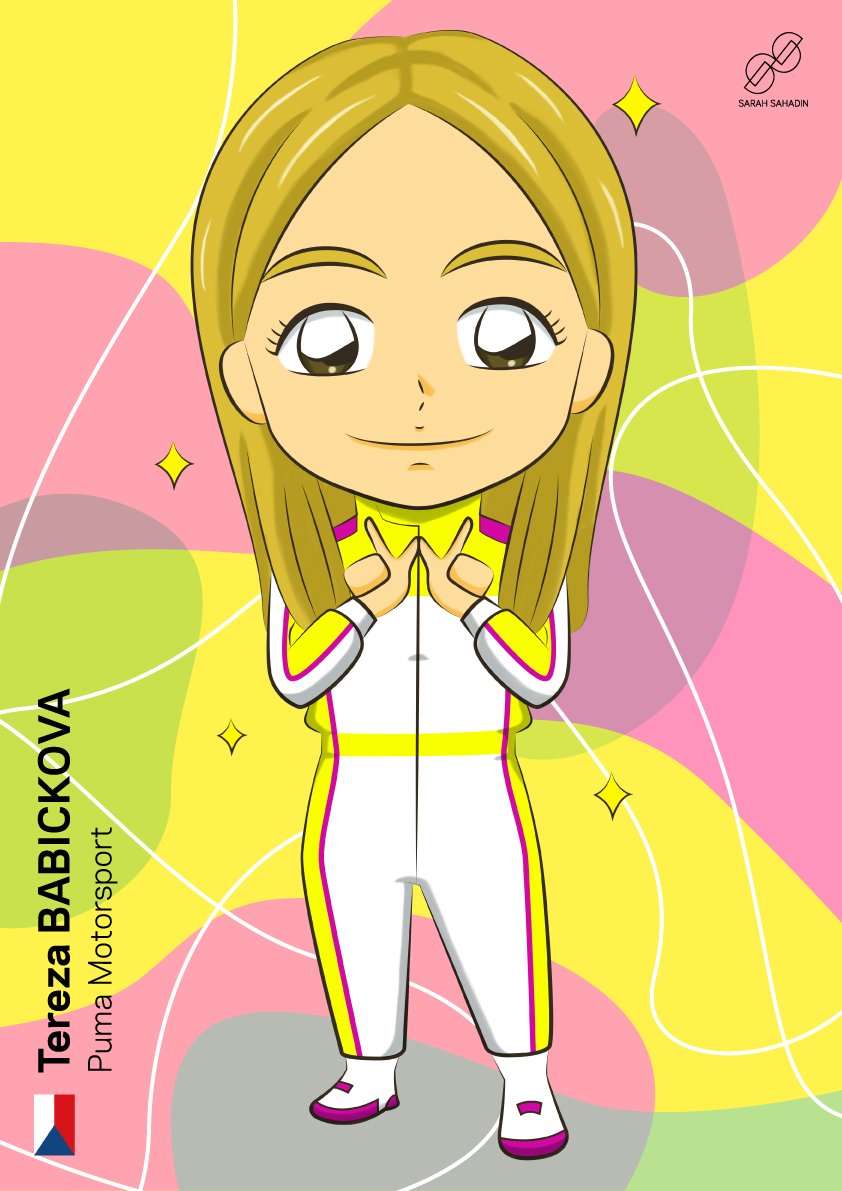 Chibi Tereza Babickova 🇨🇿 - @pumamotorsport - @WSeriesRacing 💖 [NOTE: Please leave a credit when repost this work and DO NOT PLAGIARISE/REPRODUCE IT.] #wseries #femalesinmotorsport #art #anime #manga #chibi #racing #motorsport #SupportArtists #ArtistOnTwitter