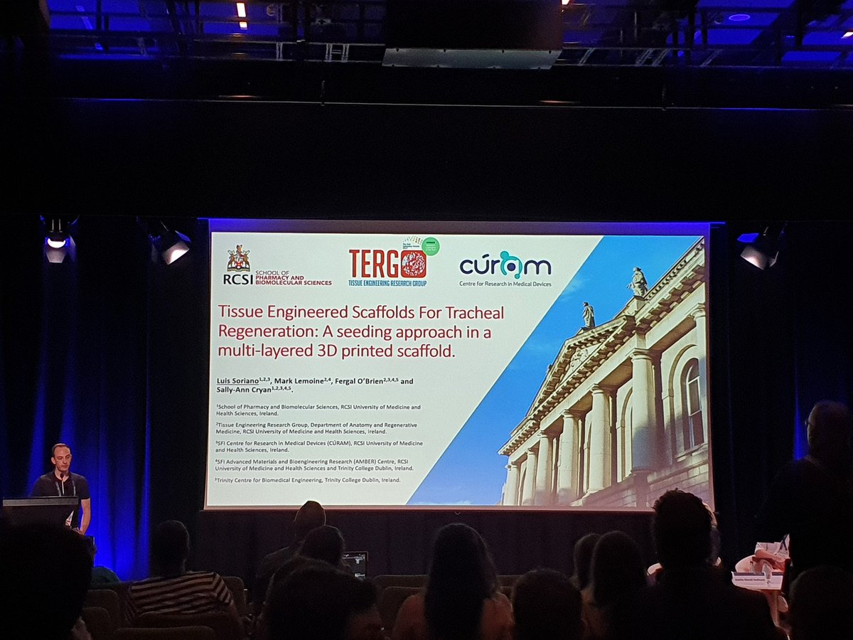 Last @TissueEngDublin researcher of @TermisEU2022  Day 1 is @luisoriano_ !
His presentation is on in vitro seeding approaches for tracheal regeneration. #TERGonTour @CURAMdevices