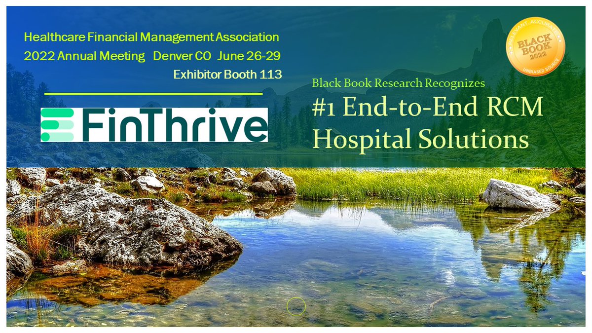 blackbookpolls's tweet photo. Black Book Research recognizes #1 Client-Rated FinThrive (formerly nThrive) exhibiting at HFMA Booth 113 @Fin_Thrive #RCM #RCMTechnologies #HFMAAnnual @blackbookpolls https://t.co/pT28qG0vZY