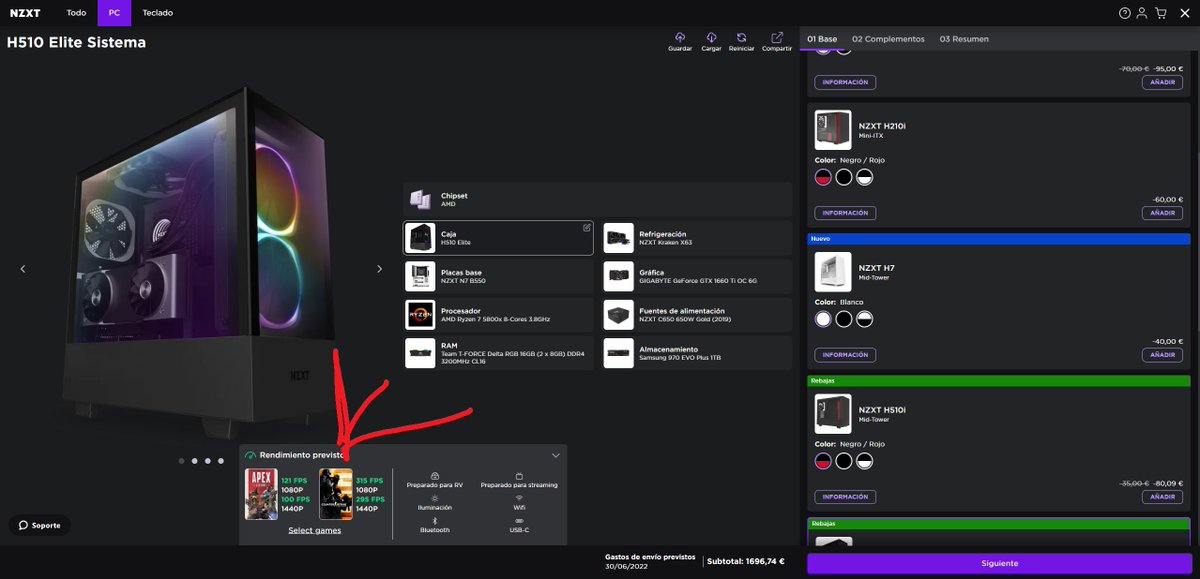 sfdxpro's tweet photo. Estoy viendo la nueva sección para comprar tu pc personalizado de Nzxt y estoy flipando😱
Hace poco que esta disponible en España
Te dice los fps estimado de tu build👉Amd o Intel
(Ya no necesitas saber de hardware para tener un buen pc) 😉
Enlace: https://t.co/xb6OaAmLTV https://t.co/udnmZUUBCx