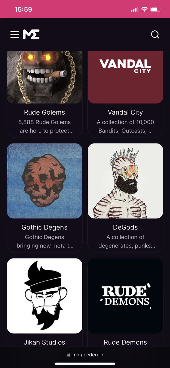 Both Rude Golems and Rude Demons on Top popular collections at <a href="/MagicEden/">Magic Eden 🪄</a> with some other big players.

Probably nothing! 💣💥