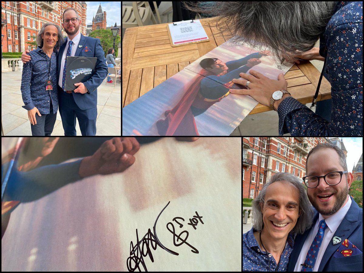 thegeekofsteel's tweet photo. Before the #SupermanInConcert event started I was able to meet up with the show’s conductor, @MaestroGabriele.
It was so great to meet in person after years of talking online and I’m so thankful that he signed my #Superman vinyl so I’ll never forget that special night.
#Hero https://t.co/q0cZ7EBA1i