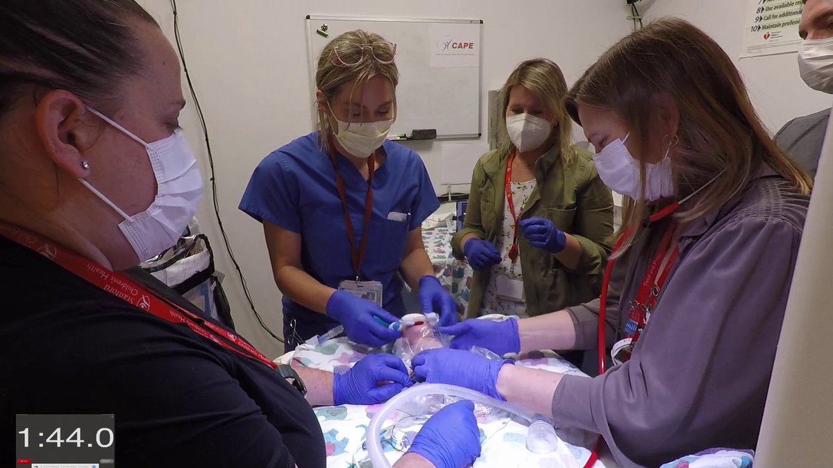 StanfordCAPE's tweet photo. @StanfordCAPE hosted a simulation-based training program that allowed NICU HCP's to simultaneously manage an infant’s respiratory status and switch from mask CPAP to the bubble CPAP circuit during cardiopulmonary transition. @StanfordNeo @StanfordChild #capeforlife #simsaveslives https://t.co/cxUN54CgzM