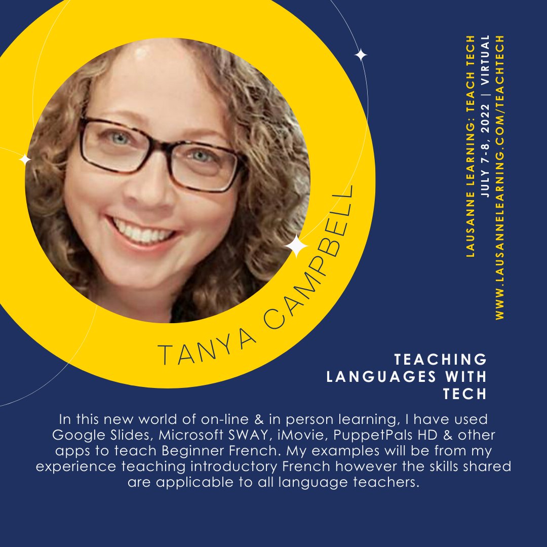 Calling all #languageteachers! Learn about how to use tech to teach languages with <a href="/one_schoolroom/">Tanya Campbell</a> at Teach Tech 2022! See the full schedule and register at lausannelearning.com/teachtech or the link in our bio! #teachtech #teachtech2022 #edtech #edtechconference  #language