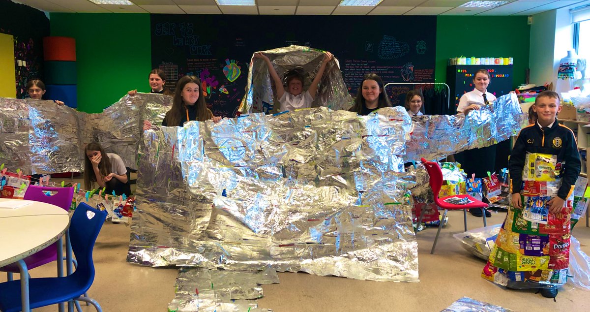MissPPearson's tweet photo. Space ship or classroom? ๐ Today YR7 have been none stop making blankets for the @PacketProject !! 2 hours of teamwork, hard grafting & dancing to kisstory ๐๐ผ Well done all ๐๐ผ๐๐ผ๐๐ผ @MaestegSchool #CrispPacketProject https://t.co/dUuRarf0bY