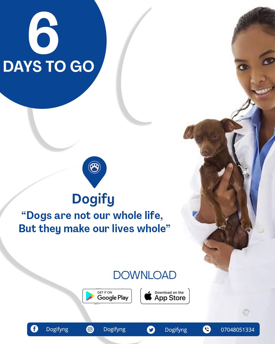 dogifyNg's tweet photo. Tag a fellow pet lover and retweet your favorite pet experience in the comments section 

Anticipate the Dogify App.. Bringing the best pet care to your homes 

#dogifyapp #petcareservices #homepetcare #petcareprovider #petcareinyourhome #petcareonair #petcareondemand #petlovers https://t.co/zkBkoBuFm2