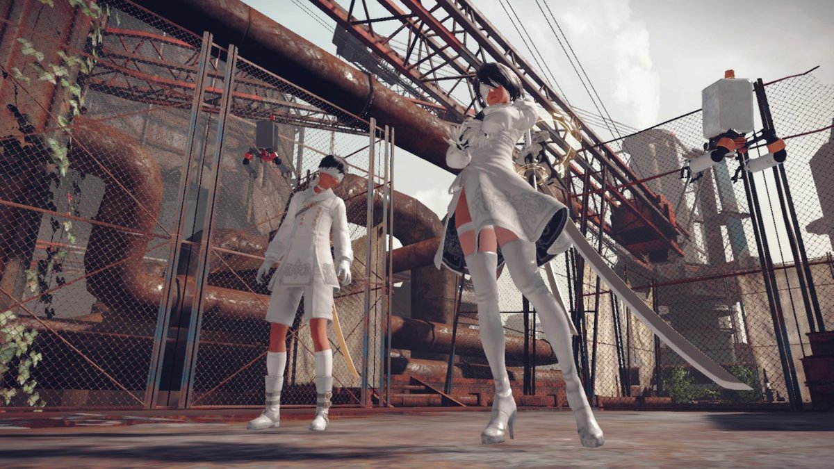 NieRGame's tweet photo. Download #NieR:Automata The End of YoRHa Edition's free 6C2P4A118680823 DLC at launch on October 6th.

This Nintendo Switch exclusive DLC features six new costumes, four new accessories, and two pod skins based on characters from NieR Re[in]carnation. @NieRReinEN https://t.co/OpZyC2w8RN