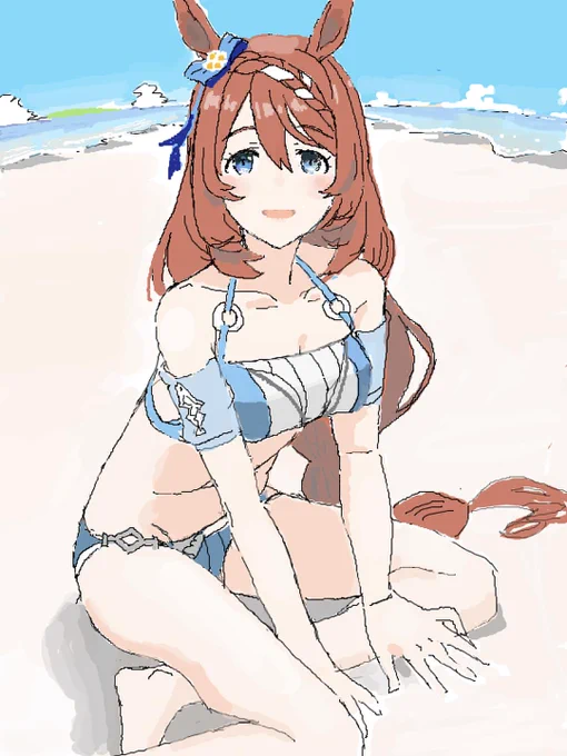 #梅雨明けなので水着絵を張る 
公式がないなら描けばいいじゃない。 