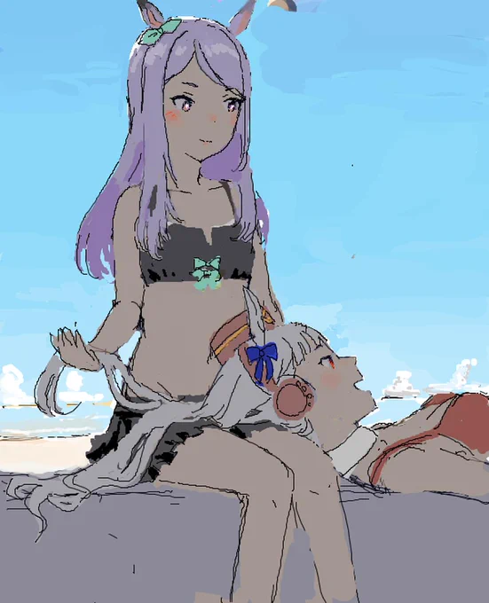 #梅雨明けなので水着絵を張る 
公式がないなら描けばいいじゃない。 
