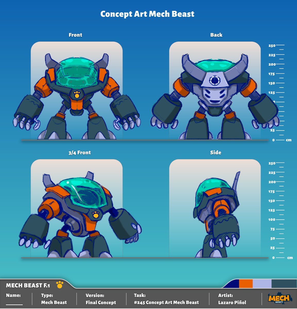RT mechinfinity: 📢Final concept design of the Mech Beast.🐾 Beasts are characterized by high damage with their critical hits and by combining their skills, they can finish their enemies quickly. Next steps: 3D art, animation, Battle Arena. 🛠️#KeepBuilding #MechInfinity #AxieInfinity #axieOrigin [twitter.com] [pbs.twimg.com]