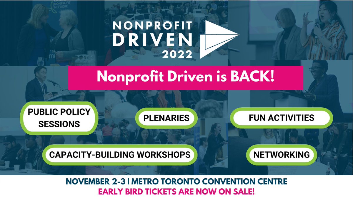 o_n_n's tweet photo. 🎉 #NonprofitDriven is back in-person!!! 🎉

Let’s share space @MTCC_Events and reconnect, collaborate and strategize, to shape the future of our sector.

We already have some exciting sessions lined up! Learn more and get your early bird tickets here: https://t.co/pKqofLdbx3 https://t.co/jsoZ7su5bv