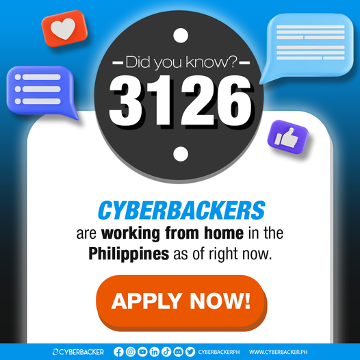 RalphLao03's tweet photo. 3,126 #cyberbackers found #newlife in #workingfromhome permanently!
Together, let's build a life and career you desire! 💙
We got your back, fam. Join us today!
apply here>> https://t.co/fU1vVtAuKE https://t.co/R5YmkAJBmS