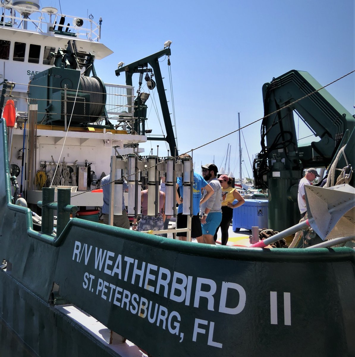 USGSCoastChange's tweet photo. What's the best way to inspire students to study the #ocean? Take them to sea! 🚢
The #ScientistsatSea program at @eckerdcollege took students on their first research cruise—and @USGS was on board to assist.
https://t.co/RgbV8hiYKx
📷: students on @USFCMS/FIO R/V Weatherbird https://t.co/W1lWxuAe03