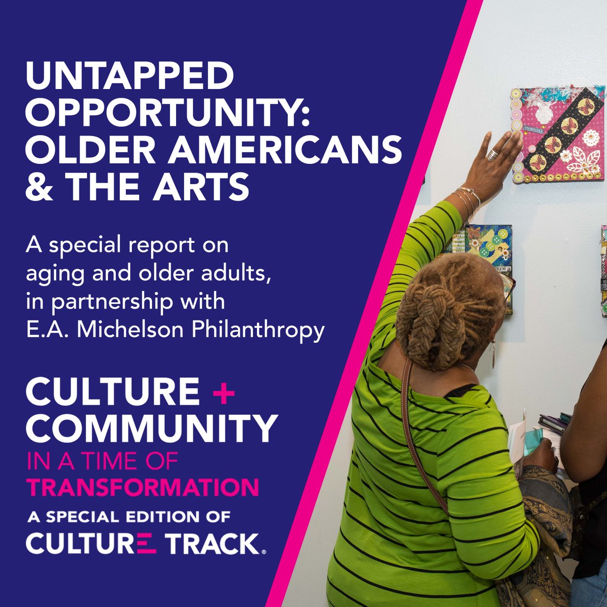 Untapped Opportunity: Older Americans &amp; the Arts is now available! This report from <a href="/CultureTrack/">Culture Track</a> aims to shed light on older generations’ preferences &amp; behaviors with cultural engagement. #CultureTrack and #CCTTstudy <a href="/LaPlacaCohen/">LaPlaca Cohen</a> <a href="/SloverLinett/">Slover Linett Audience Research</a>

DL here: bit.ly/3yqHLv6