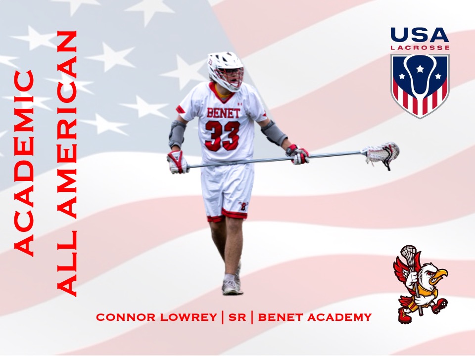 ACADEMIC ALL AMERICAN!! Congratulations to <a href="/connorlowrey33/">Connor Lowrey</a> on being designated an Academic All American by USA Lacrosse. He will be just as successful in South Carolina studying Sports Management. 📚🥍 <a href="/BenetRedwings/">Benet Academy</a> <a href="/BenetAthletics/">Benet Athletics</a>
