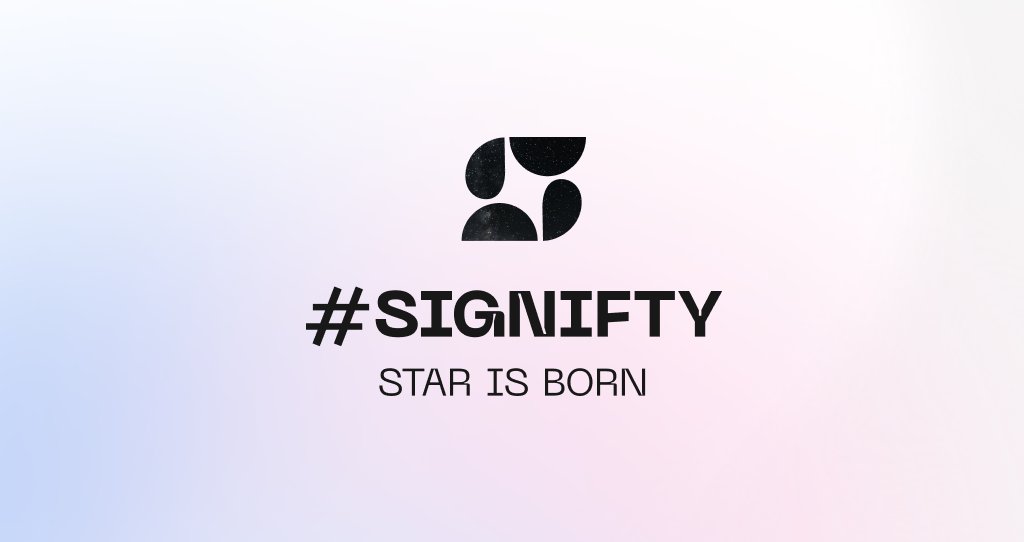 signifty_me's tweet photo. The bright star of #Signifty lit up ⭐️
Welcome 👉🏻 https://t.co/2Epb41aAAi
Lots of updates are coming this week… Stay tuned 👀
#blockchain #crypto #NFTCommunity #NFTs #Web3 https://t.co/gVpgbp85ua