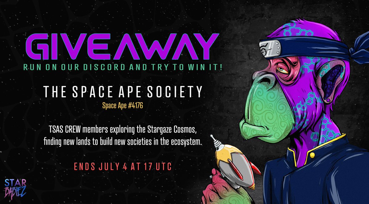 StarBabiez's tweet image. 🎁 Kudos to the team at @Space_Apes1 for putting together a really interesting project! We are happy to have some of their #NFTs  in our project wallet and as promised we decided to #Raffle  one off for our weekly #GiveAway ! Discord link below ⬇️

discord.gg/YXUWGy4f