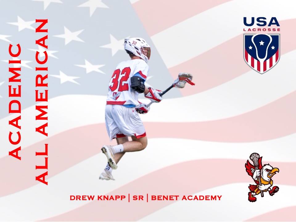 ACADEMIC ALL AMERICAN!! Congratulations to Drew Knapp on being designated an Academic All American by USA Lacrosse. Good luck at Indiana University and the Kelly School of Business. 📚🥍 <a href="/BenetRedwings/">Benet Academy</a> <a href="/BenetAthletics/">Benet Athletics</a>