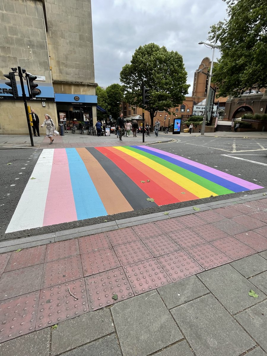 BristolPride's tweet photo. Excited to say we have been working with @ColasLtd refresh the rainbow crossing in #bristol ahead of #pride march on Saturday 9 July

https://t.co/1tDBNiO8Iv

Our thanks to Colas for supporting the costs and installation. And thanks also to the @BristolCouncil highways team https://t.co/QVd9msUUNs