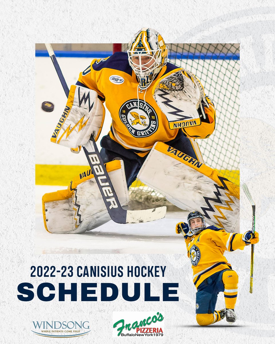 GriffsHockey's tweet photo. Hockey is near. 🗓🔜
The 2022-23 schedule, presented by @WindsongRad and Franco's Pizza.
📰 - https://t.co/0bpwgU4Oyl
#Griffs https://t.co/1XdTG5voEG