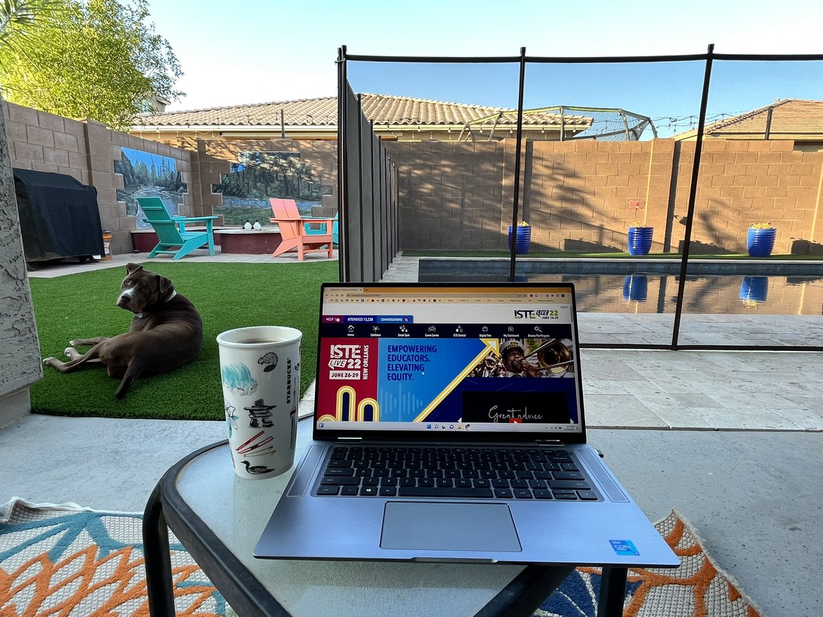 LBradshawEdTech's tweet image. Enjoying the cooler early morning while learning how to go Beyond walls, tools, and more with Kasey Bell @ShakeUpLearning #ISTELive22 @ISTE #ISTELive #ISTELiveContest