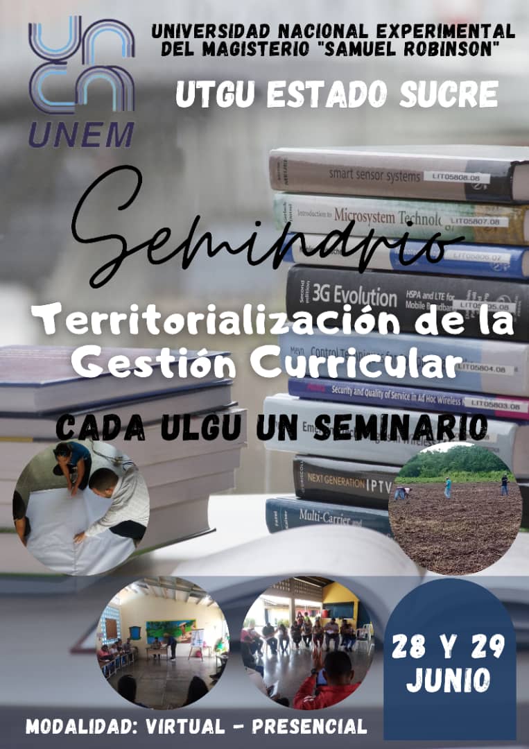 #Seminario👩‍🏫 #UTGU #Sucre te invita a participar en el Seminario  Territorialización de la Gestión Curricular #UNEM
#UNEMACTIVA🗣️
<a href="/NicolasMaduro/">Nicolás Maduro</a> @TibisayLucena8 <a href="/_LaAvanzadora/">Yelitze Santaella</a> <a href="/mppeduniv/">@MPPEDUNIV</a> <a href="/UtguUnem/">Coordinación Nacional UTGU-UNEM</a>