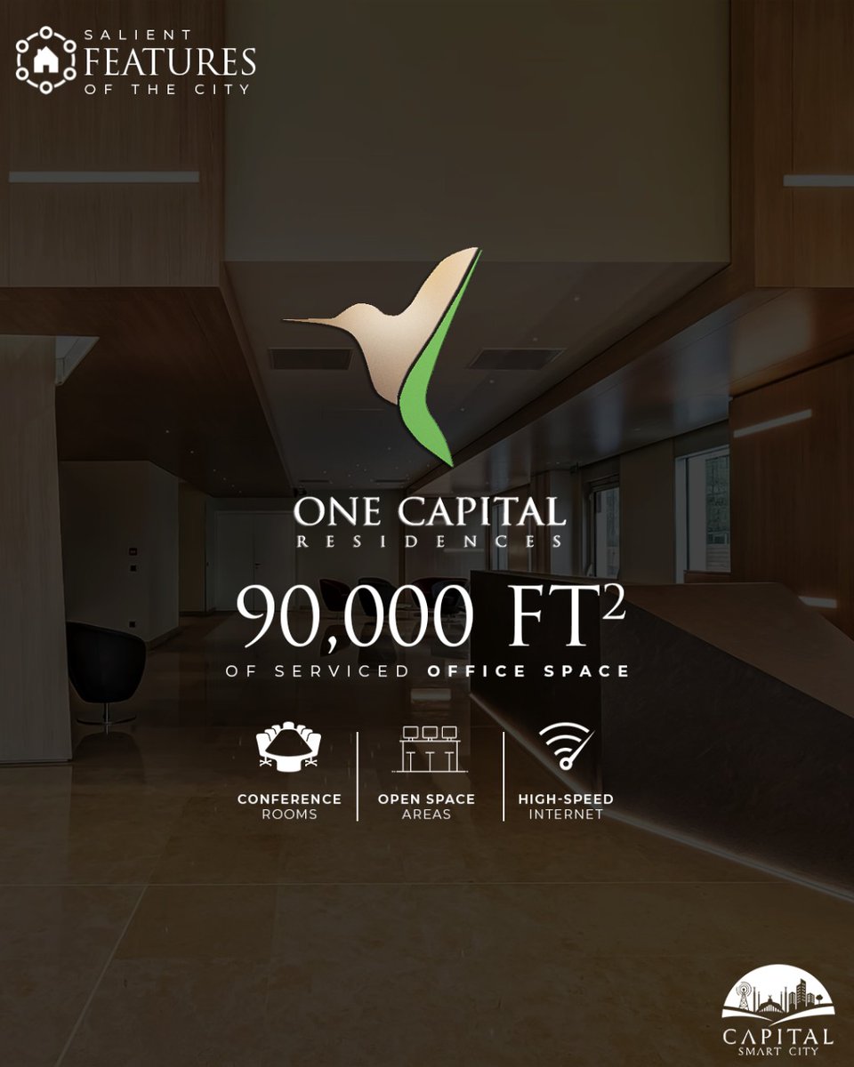 smartcitypk1's tweet photo. We have transformed 90,000 square feet of space into an inspiring co-working hub. Combining spacious conference rooms alongside open space areas promotes a culture of productivity and hard work.
#CapitalSmartCity #SmartCity #CSC #SalientFeatures #CoWork https://t.co/CauTrgvz43