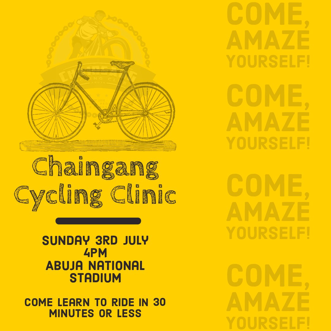 KolaOLADELE's tweet photo. Resident in or around #Abuja?
Part of the #AbujaCommunity?
Not in Abuja but able to travel to Abuja on Sunday July 3rd?

This post is for you.
It's a family-friendly atmosphere.
See y'all!

#ChaingangCyclingClinic
#cycle
#cycling 
#bicycle 
#mountainbiking https://t.co/Kpsm4GpLk1