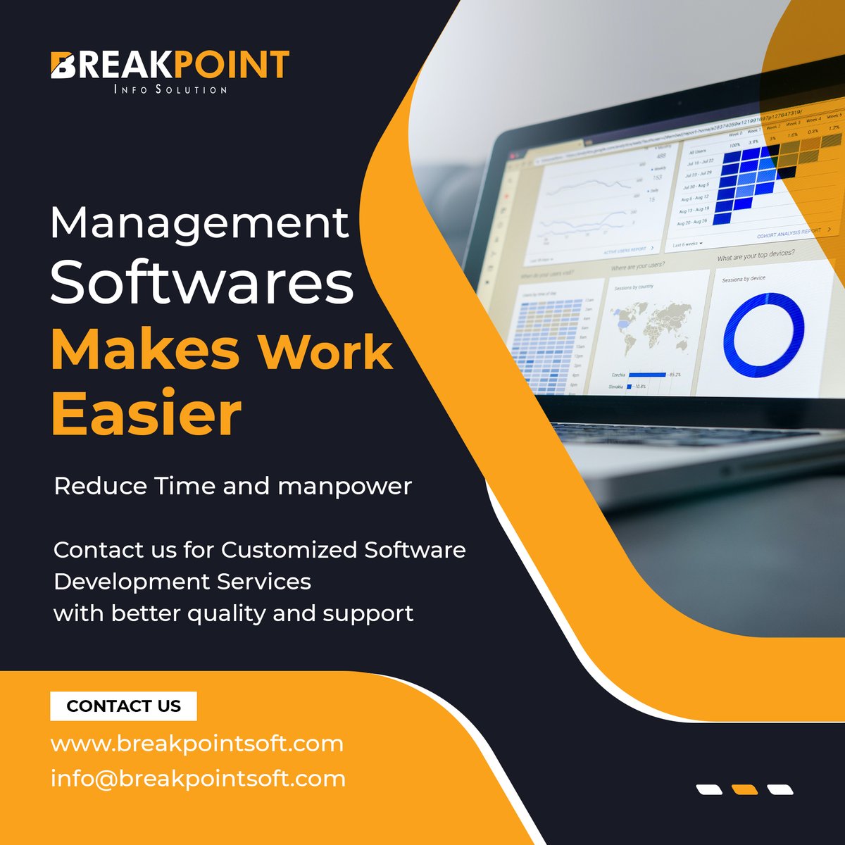 InfoBreakpoint's tweet photo. Management Software Makes Work Easier.

We can help you with all your software, websites, and mobile applications requirements contact us.

#breakpointsoft #breakpoitinfosolution #softwaredevelopment #managementsoftware #worldclasstechnology #worldclass #digitalsoftware #manpower https://t.co/mqm5vq5jYd
