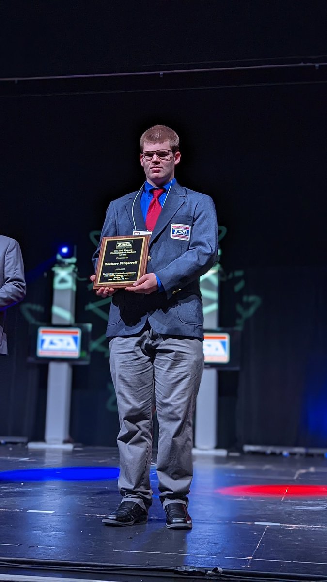 _CTTSA's tweet image. Huge congratulations to our very own Zach Fitzjarrell for receiving the Distinguished Student Award from national TSA. So proud of his hard work and dedication to TSA. @CTHSConnect @ColoradoTSA  @NationalTSA