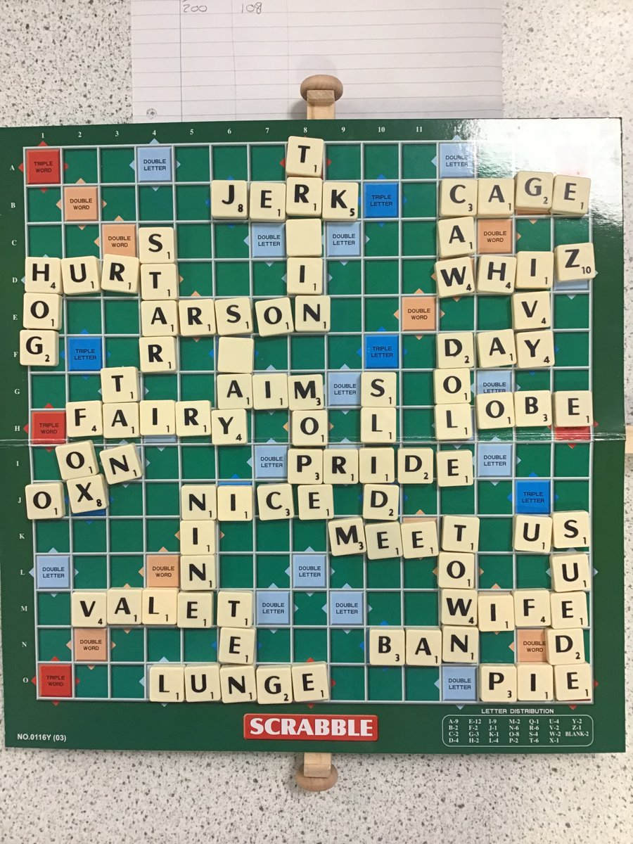 CHSScience_1's tweet photo. Yet more Scrabble!   What we have learned is that playing against one of the McPhee girls is bad, but when they team up, it's devastating!  Poor TJ and Fraser just didn't stand a chance!  Well done Ellyn and Myren!  @CalderheadHS https://t.co/7LkEoIBmW6