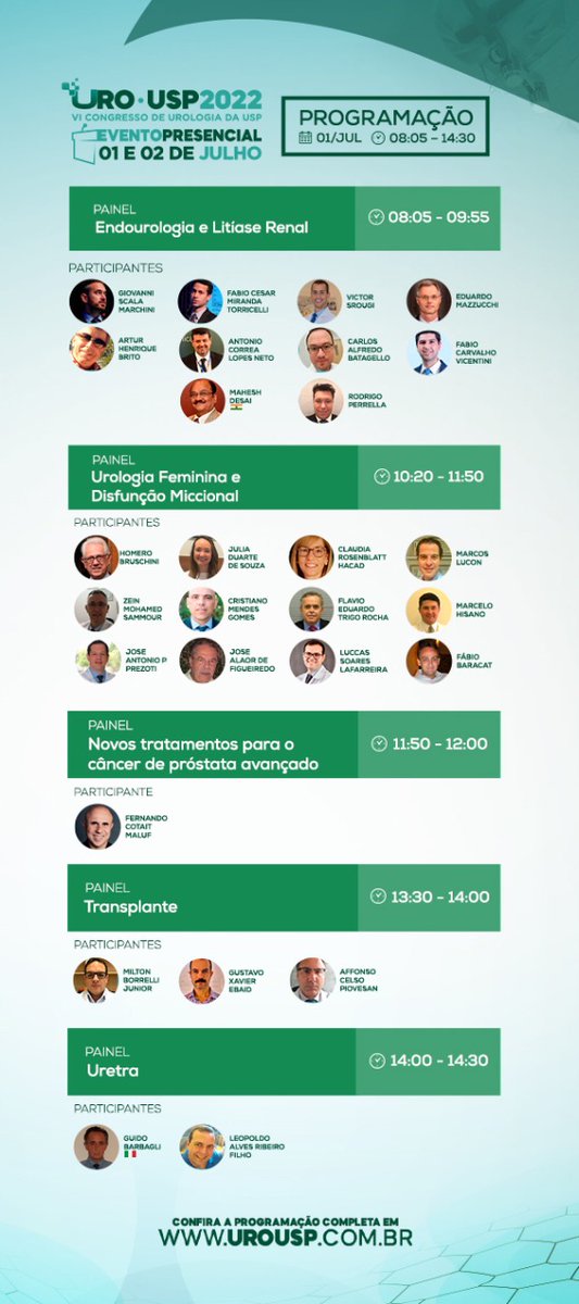 The URO•USP 2022 is comming! First fully presential two-day meeting since covid pandemia, hosted by Urology Division of <a href="/hospitalHCFMUSP/">Hospital das Clínicas de São Paulo</a>. Great opportunity to update, networking, and reconnect with friends. Welcome!! <a href="/sbuoficial/">Sociedade Brasileira de Urologia</a> <a href="/Urologia_USP/">Urologia USP</a> <a href="/CAU_URO/">Confederación Americana de Urología (CAU)</a> <a href="/AmerUrological/">Amer. Urol. Assn.</a>