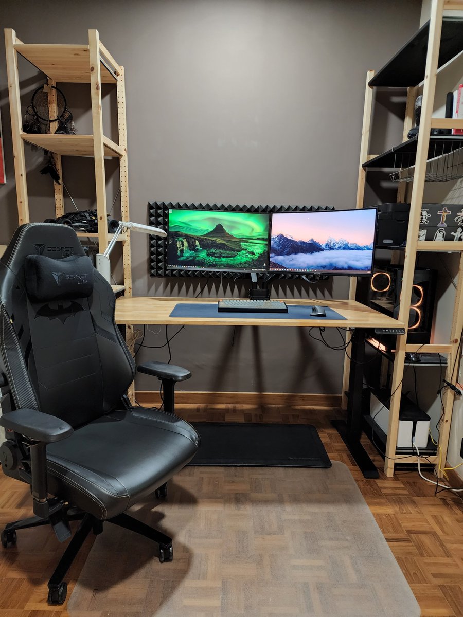 Thank you for this amazing dark knight themed chair to accompany the tumbler in the background 😎 #secretlab