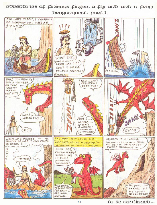 CalstaffTheGold's tweet photo. From The Dragon #21 (Dec/78), episode 17 of Finieous Fingers, a Fly and a Frog in "Dragonquest: Part 1" by JD Webster.
#GamingComics https://t.co/RHg8L56cpD