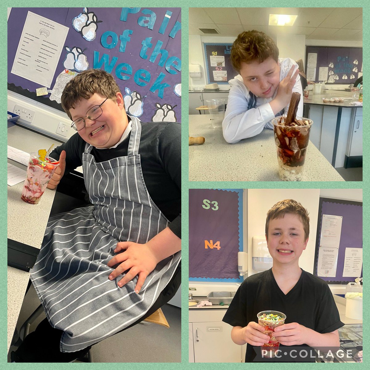 Nico and Matthew were delighted making their ice cream sundaes today that they designed last week as an end of term treat🍦Robert from S3 managed to get in on the action too🧑🏻‍🍳Miss S and Mrs M are so proud of everything the boys have achieved this year 🤩 #confidence #lifeskills