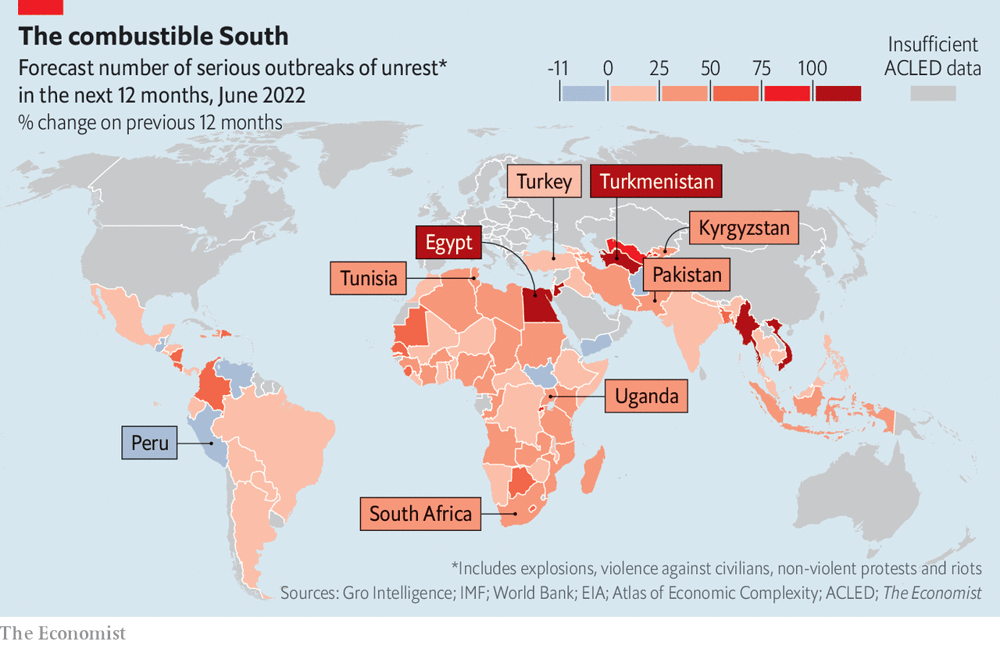 RISINGforum's tweet photo. Costly food and energy are fostering widespread unrest in emerging markets writes @TheEconomist https://t.co/l8AxDacOrr @femme_economics @ACLEDINFO @spienk80 @HadziVaskov @lucaricci2010 https://t.co/WcYO7XqcT4