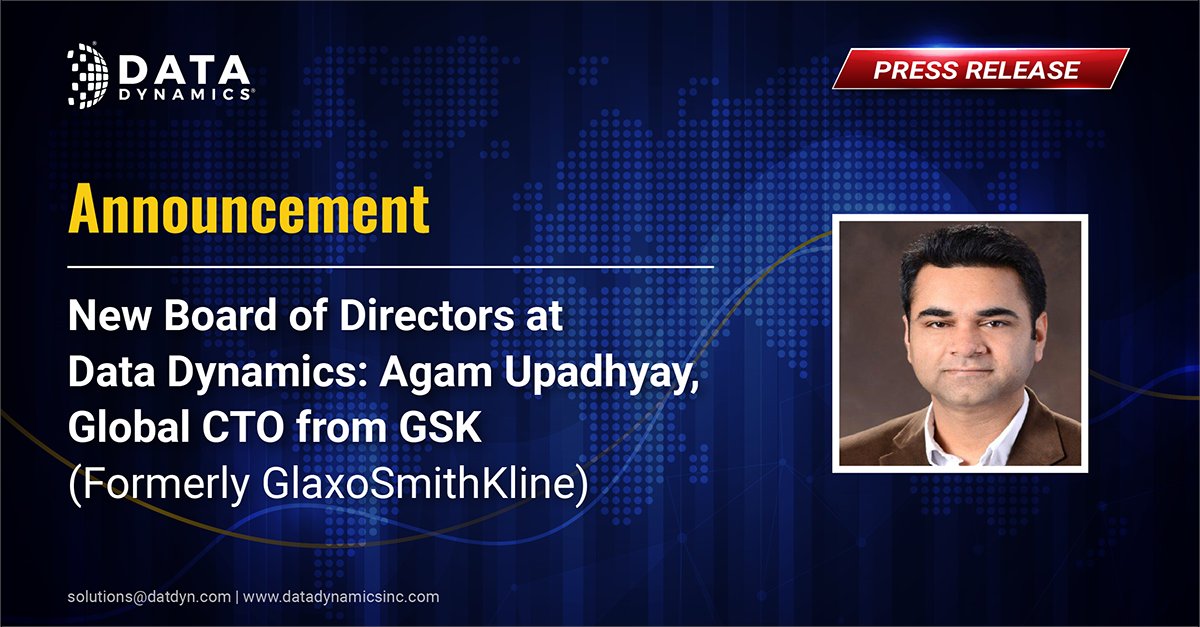 DataDynamicsInc's tweet photo. 🚨 Important Announcement! 🚨
#DataDynamics is very excited to welcome Agam Upadhyay, Global CTO and head of Global Product & Technology #organization from GSK (Formerly GlaxoSmithKline) to its #BoardofDirectors. Read this #pressrelease to know more: https://t.co/JujK2l6esf https://t.co/2UZ71mt4cs