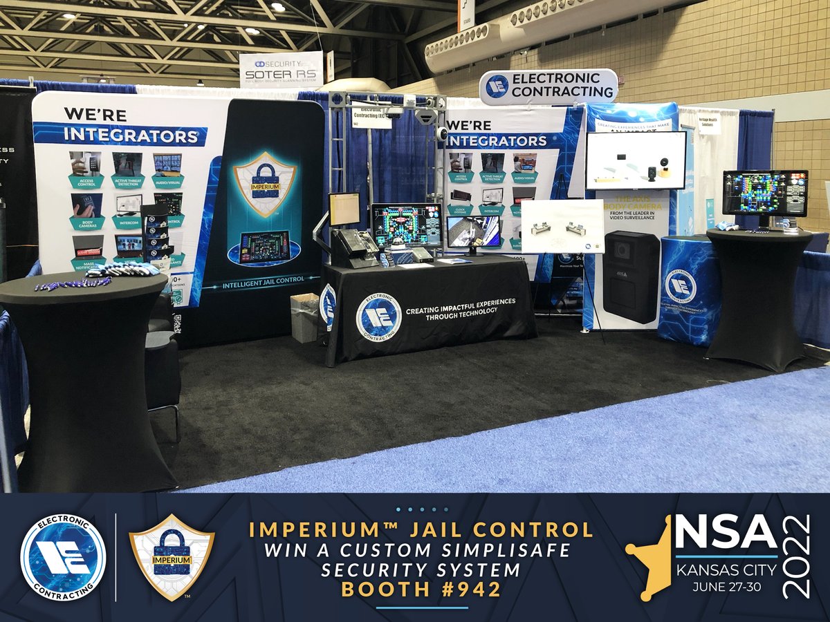 ECCIntegrator's tweet photo. 🔒🚔#Sheriffs2022🚔🔒
The @NationalSheriff Association's Annual Conference has begun, and our IMPERIUM™ Intelligent Jail Control demo is ready to go. Come find us at Booth #942, and play our 'Jail Break' game to win a custom @SimpliSafe Home Security System! https://t.co/GAoVr3vTrh