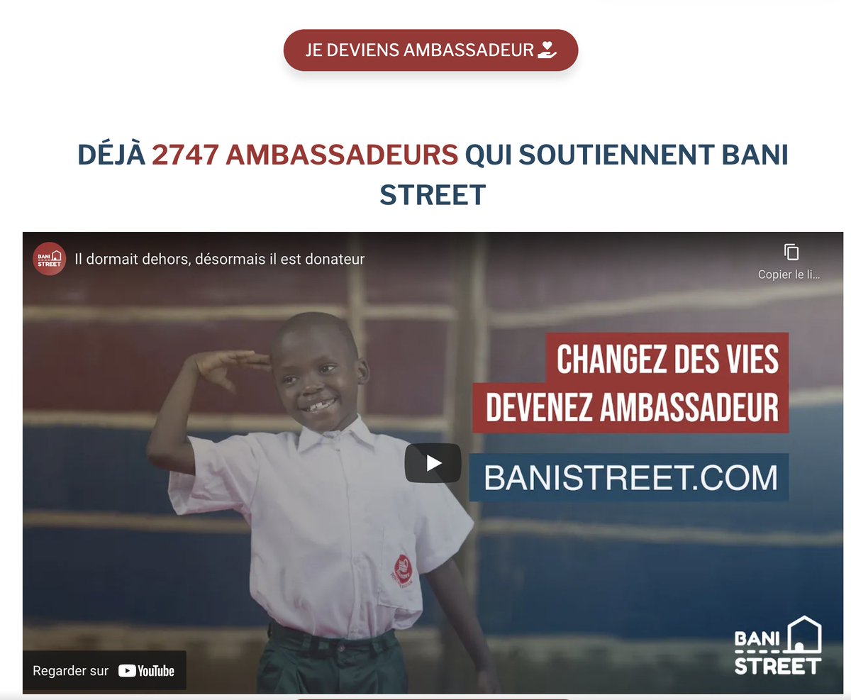 Déjà 2 747 ambassadeurs qui soutiennent <a href="/Bani_Street/">BaniAcademy</a>. Vous venez ?
Il suffit de donner la somme de votre choix tous les mois : 5, 10, 100, 1 000 🤓 euros, prélevés automatiquement. 
Meilleure façon de pérenniser les formidables projets de cette ❤️ONG❤️

banistreet.com/devenez-ambass…