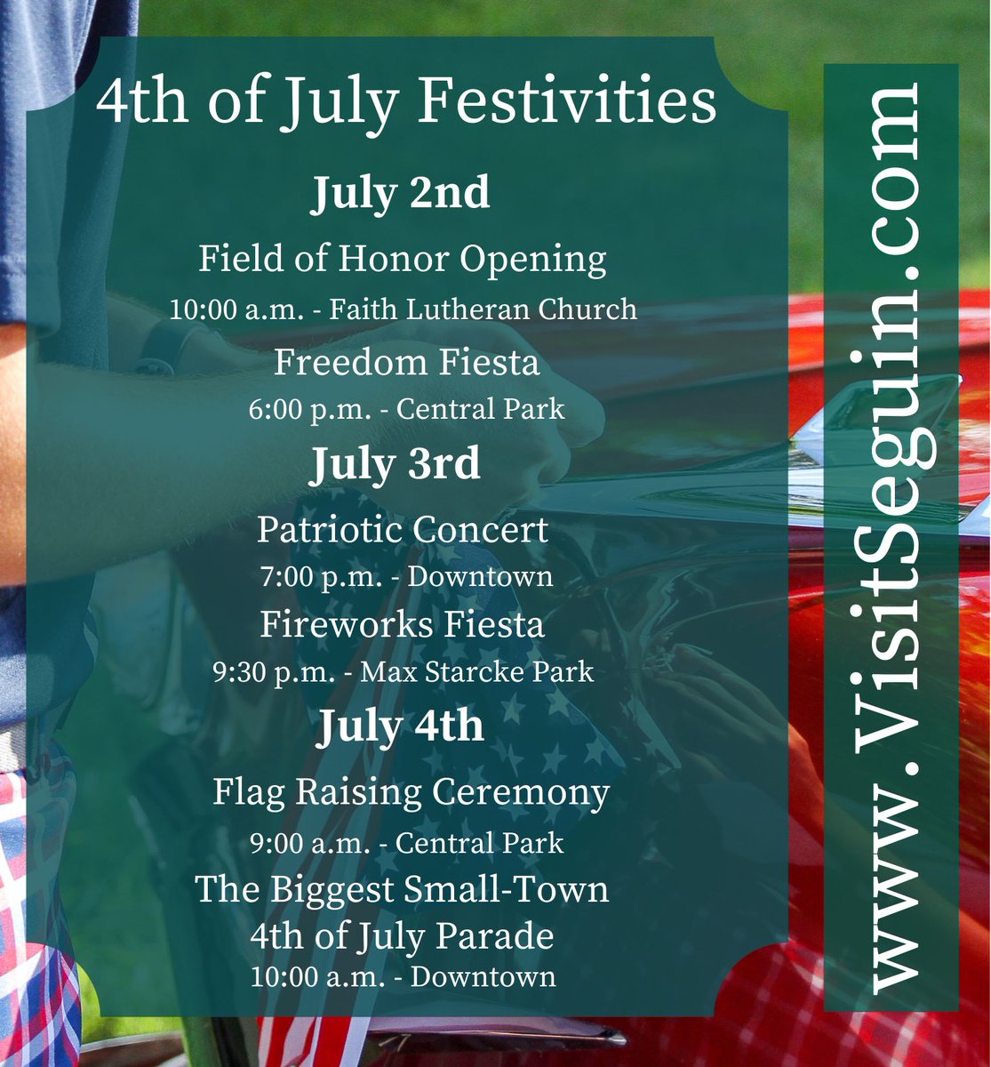 Celebrate Independence Day in Seguin! #SeguinJuly4 #VisitSeguin