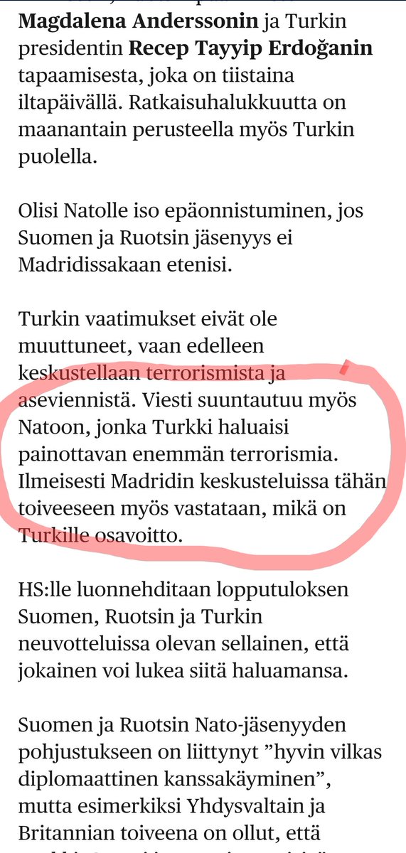 Eli siis olisimme halukkaita liittymään terrorismi-painotteiseen puolustusliittoon? 😂
#hupsista #pieniero #yksisana #jyvätjaakanat <a href="/hsfi/">Helsingin Sanomat</a>