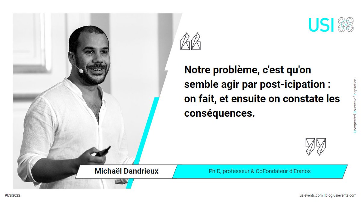 [#USI2022] ✨ Son expérience dans l’accompagnement de grandes entreprises en France et à l’international en font une des personnalités les plus intéressantes de notre époque ! 
Voici l'une de ses phrases inspirantes !

#sociologie  #entreprises #mission #purpose
<a href="/mvdandrieux/">Michaël V. Dandrieux</a>