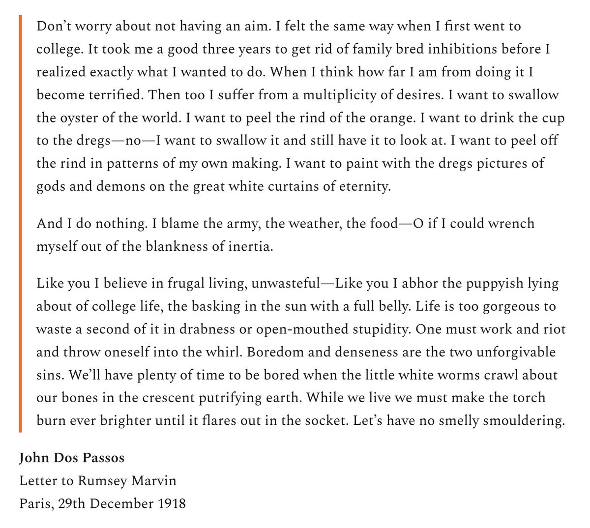 Letters of Note on Twitter ""One must work and riot and throw oneself