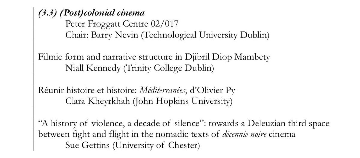 Xinyi_Estella's tweet image. Just attended an amazing Panel on post-colonial cinema, chaired by @cakeybar , featuring @NiallDKennedy , Clara Kheyrkhah from @JohnsHopkins and Sue Gettins from @LanguagesUoC. #SFS2022 @french_studies