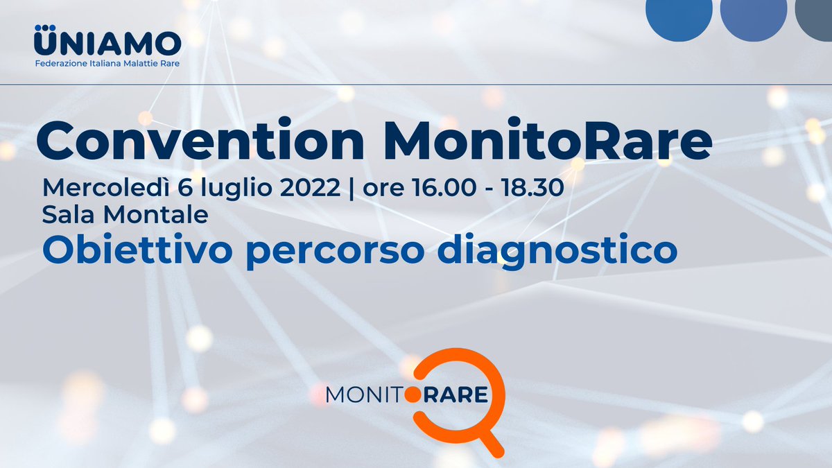 Convention #MonitoRare, sessione dedicata alla #diagnosi: 

👣screening neonatale
🛣️percorso post-diagnosi nella L.167/2016
🧬tecniche omiche 
⚕️ ruolo dei medici e pediatri di libera scelta

Iscriviti ora: uniamo.org/rapporto-monit…